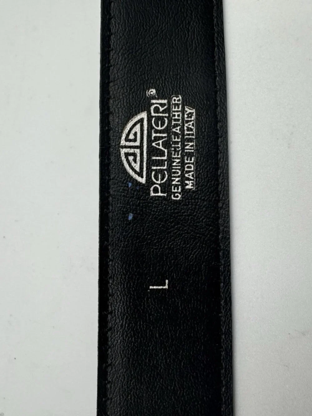 Pellateri Italian Croc Embossed Black Leather Skinny Dress Belt Women's 32